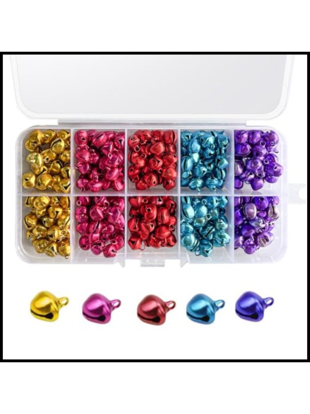 300pc Small Jingle Bells 8mm Aluminum Craft Bells for DIY Jewelry Holiday Decor